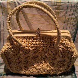 Vintage Yellow Straw Purse. Marchione my k